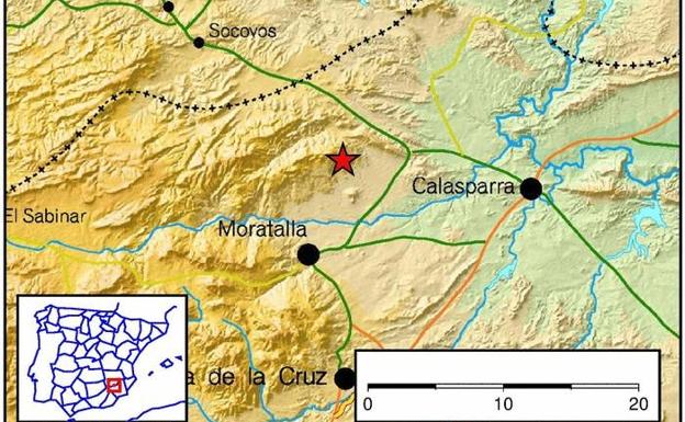 Un seísmo de 2,2 grados de magnitud se hace notar al norte de Moratalla