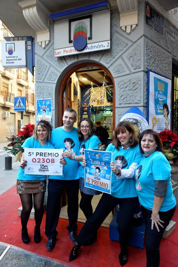 Parte del último quinto premio repartido en Murcia, San Javier, San Pedro y Torre Pacheco