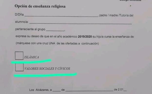 Un bulo sobre Religión Islámica de un colegio de Los Alcázares se extiende por las redes