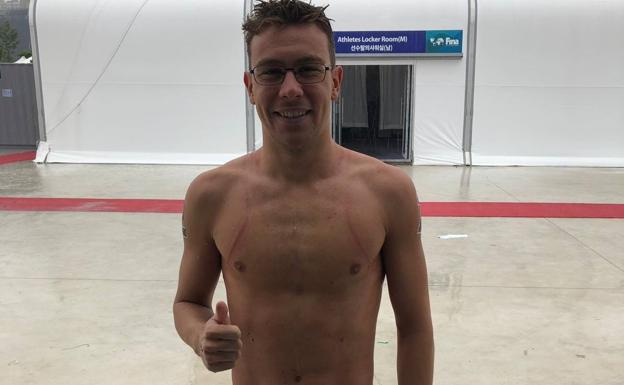 El cartagenero Alberto Martínez, séptimo en la final de aguas abiertas 25 km