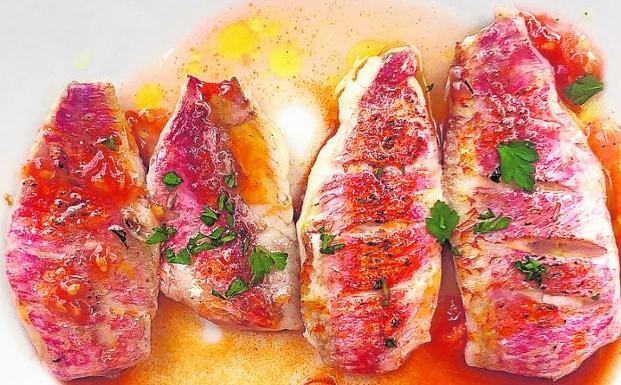 Salmonetes al soplete