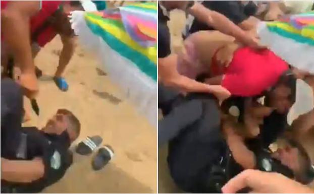 Un vendedor ilegal asesta tres puñaladas al jefe de la Policía Local de Punta Umbría en la playa