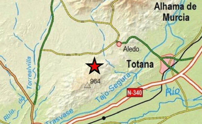 Registrado un pequeño terremoto entre Aledo y Totana