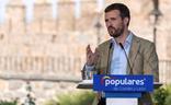 El líder del PP, Pablo Casado, este domingo en Ávila./EFE