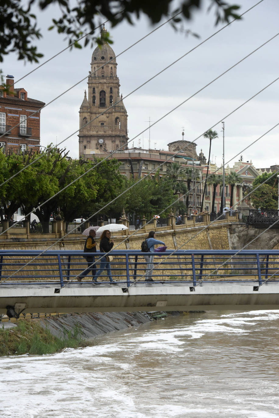 Las lluvias desbordan ramblas e inundan vías del municipio de Murcia