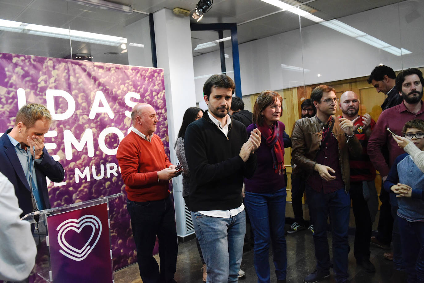 Comparecencia en la sede de Podemos Región de Murcia tras las elecciones