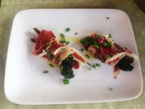 Bimi con jamón