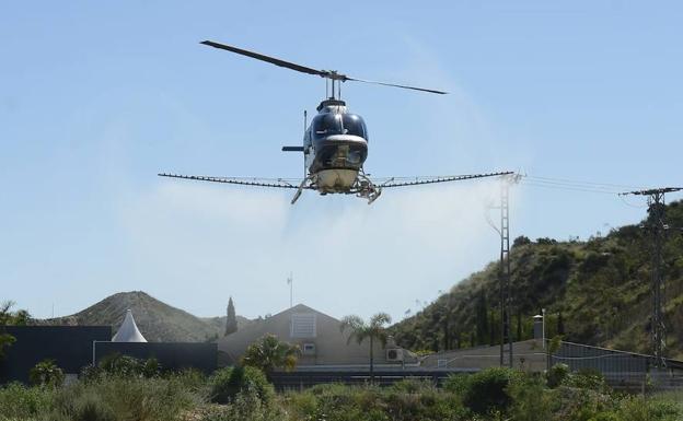 Un helicóptero con 600 litros de capacidad se suma al dispositivo para acabar con los mosquitos en Murcia