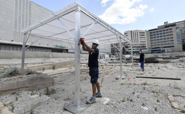 Protegen el yacimiento de San Esteban con pérgolas hasta retomar los trabajos