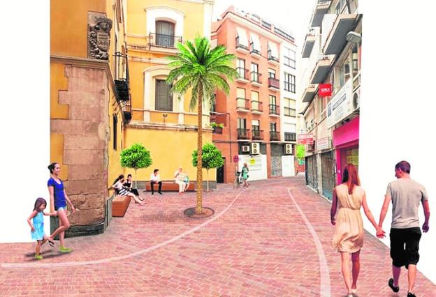 El entorno del barrio murciano de Santa Eulalia amplía sus aceras y tendrá 2.830 m2 para el peatón