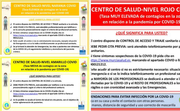 Los centros de salud del área de Cartagena informarán del nivel en el que se encuentran según el número de contagios