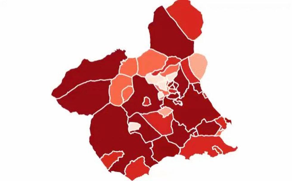 Así se han disparado los casos en la Región durante la segunda ola