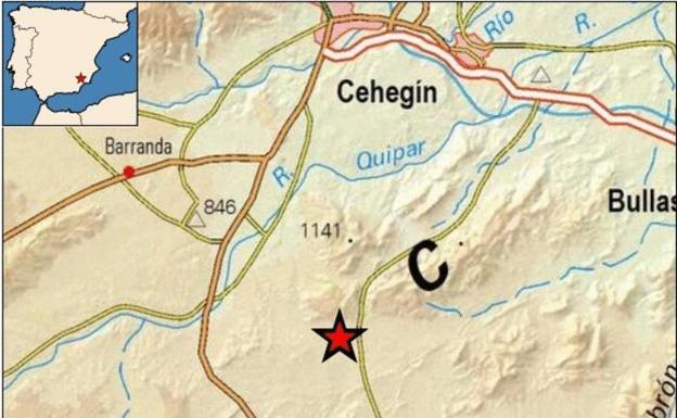Un terremoto de 3,9 con epicentro en Caravaca de la Cruz se deja sentir de madrugada en varias localidades de la Región de Murcia
