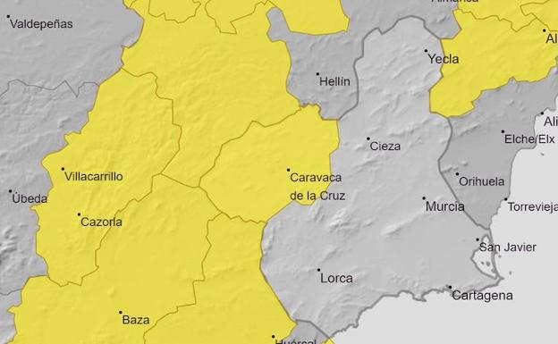 La Aemet mantiene el aviso amarillo por vientos en el Noroeste de la Región para el jueves