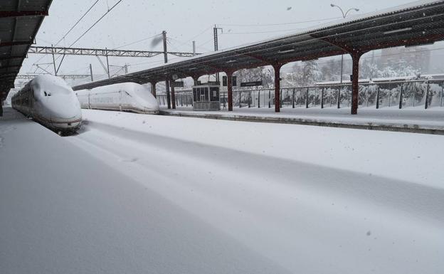'Filomena' paraliza también el tráfico ferroviario entre la Región de Murcia y Madrid
