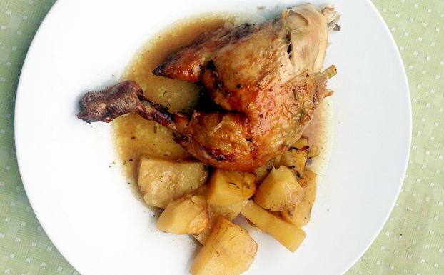 Pollo asado a la cerveza