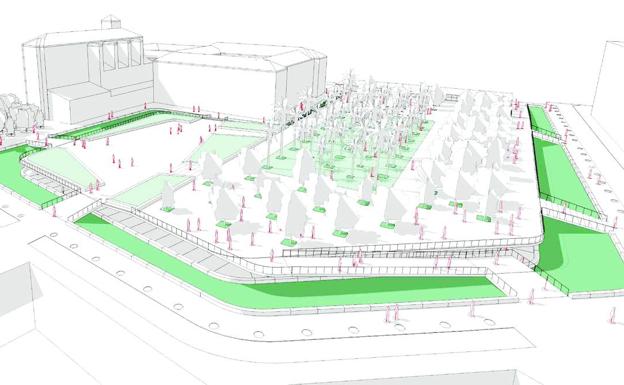 El nuevo jardín de San Esteban en Murcia se asentará sobre una plaza elevada en dos niveles