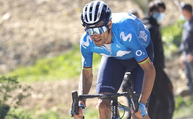 Valverde ya es quinto en la general de la Vuelta al País Vasco tras ser tercero en el alto de Ermualde