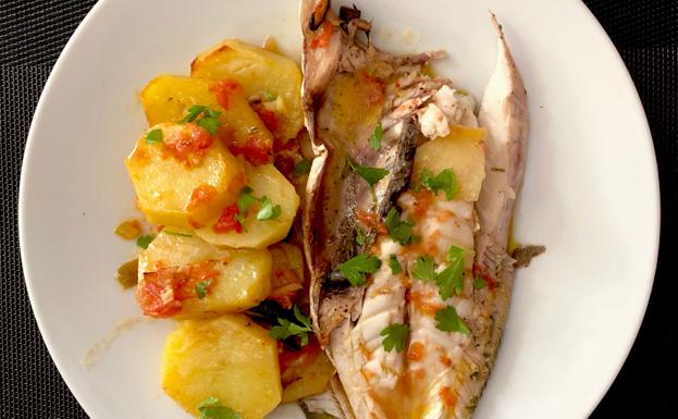 Pez limón (lecha) al horno