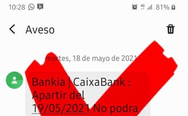 La Policía avisa de una nueva estafa a través de un SMS falso de Bankia, Caixabank y Bankinter