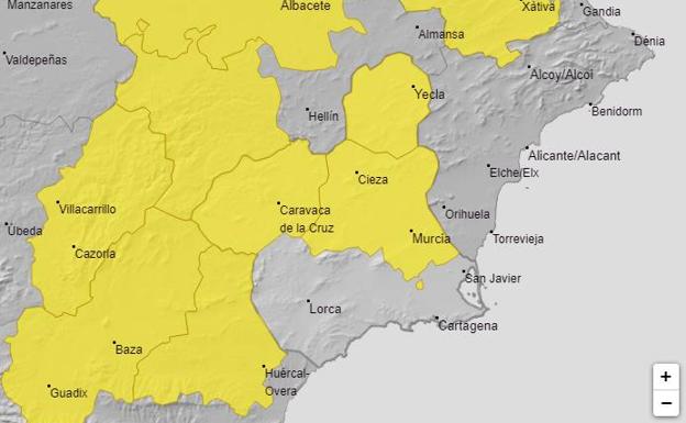 Aviso amarillo por tormentas en la mitad norte de la Región para este martes