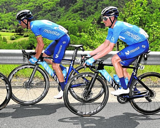 Alejandro Valverde se prepara para el Tour y ya es tercero en el Dauphiné
