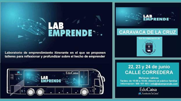 El autobús interactivo 'LabEmprende' de la Fundación La Caixa estará en Caravaca los días 22, 23 y 24 junio