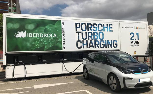 Iberdrola y Porsche conectan en Murcia la primera unidad móvil de recarga ultra rápida para el vehículo eléctrico en España