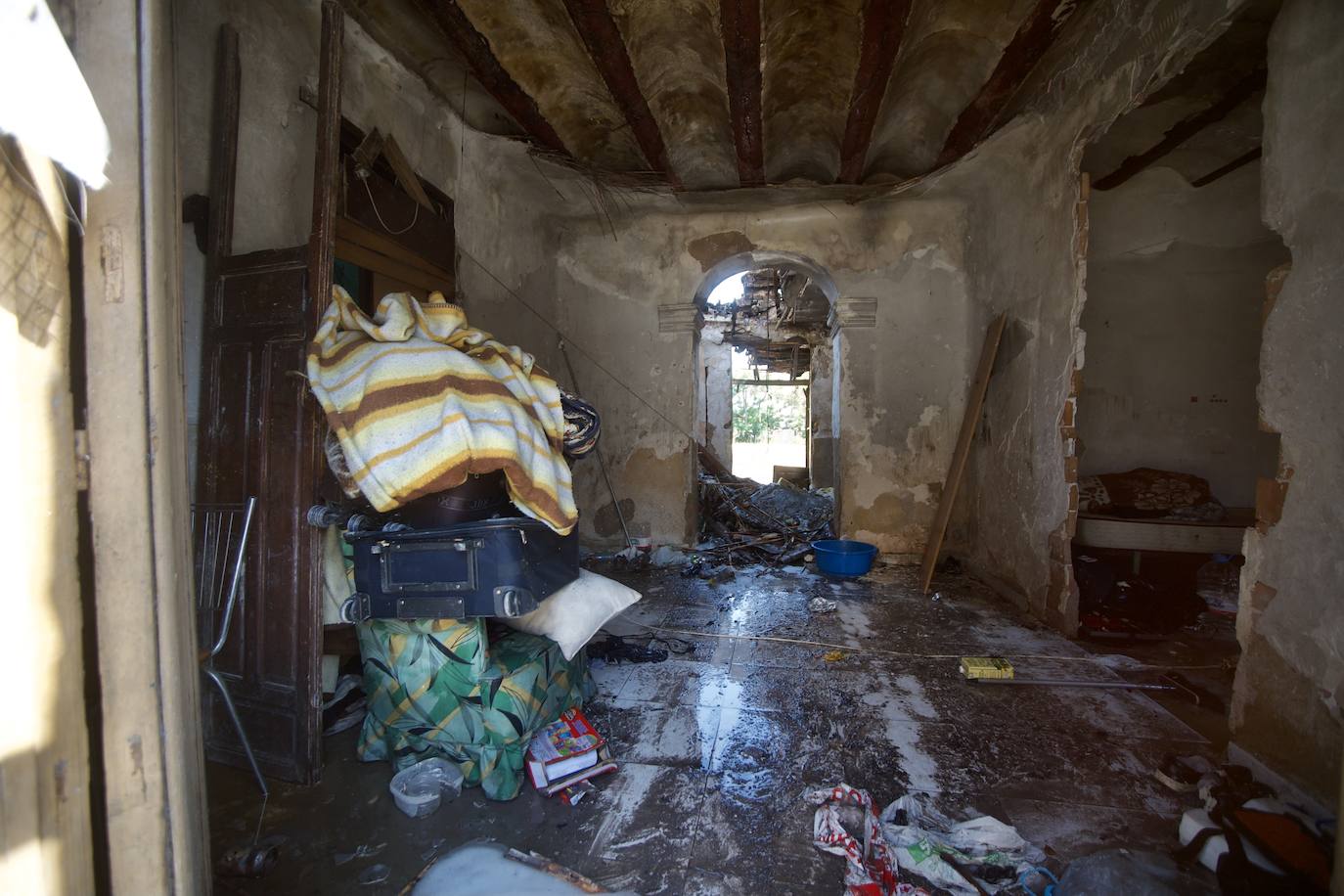 Incendio en un huerto abandonado de Barriomar