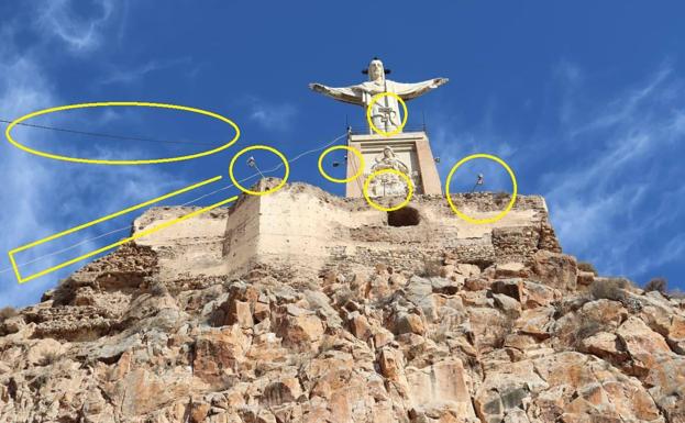 El Ministerio confirma a Huermur que la iluminación del Castillo de Monteagudo está repleta de problemas