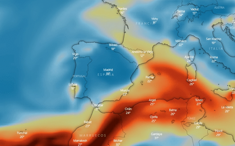 La nube del volcán de La Palma se acerca a la Península y se espera que entre por la Región de Murcia
