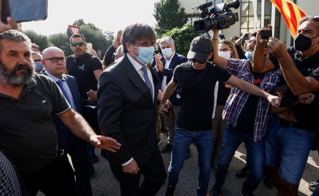 Carles Puigdemont after appearing, last Monday, before the Italian justice in Sardinia.