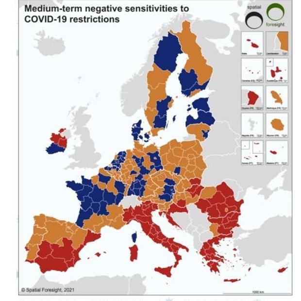 La Covid deja a la Región entre las zonas de Europa más vulnerables a un impacto económico negativo a medio plazo