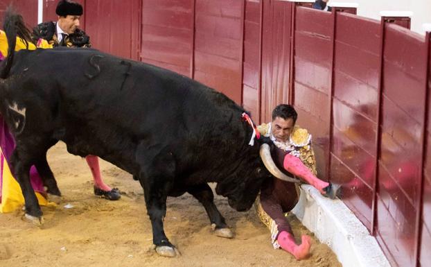 La cogida de Ureña empaña la celebración de Rafaelillo