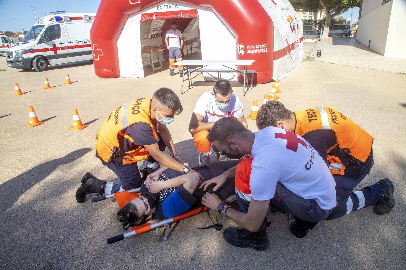 Simulacro de un supuesto escape químico en La Ajorra