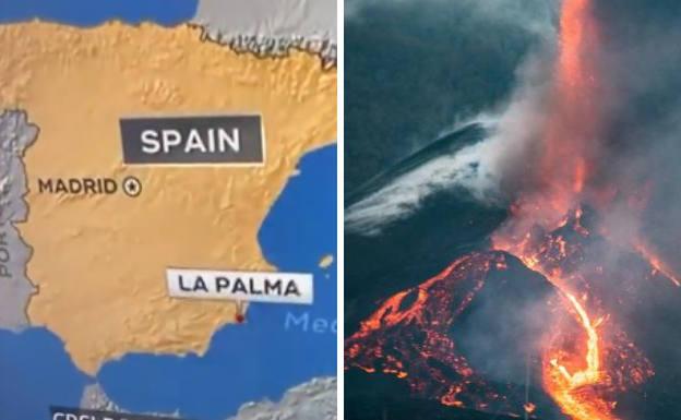 La CBS americana sitúa el volcán Cumbre Vieja en La Palma de Cartagena y no en Canarias