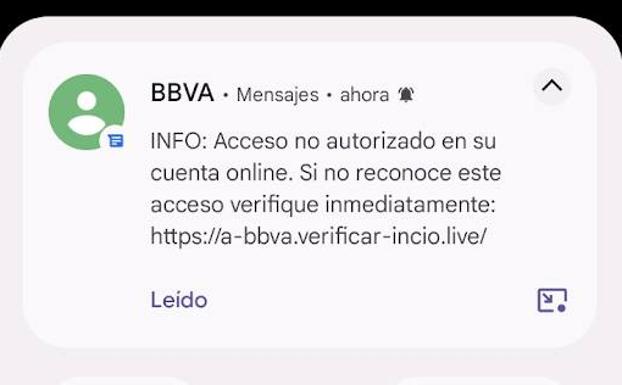 Cuidado con este mensaje de BBVA: se trata de un phising que roba datos personales y bancarios