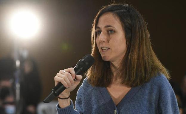 Ione Belarra this Friday in an electoral act of Podemos in León.