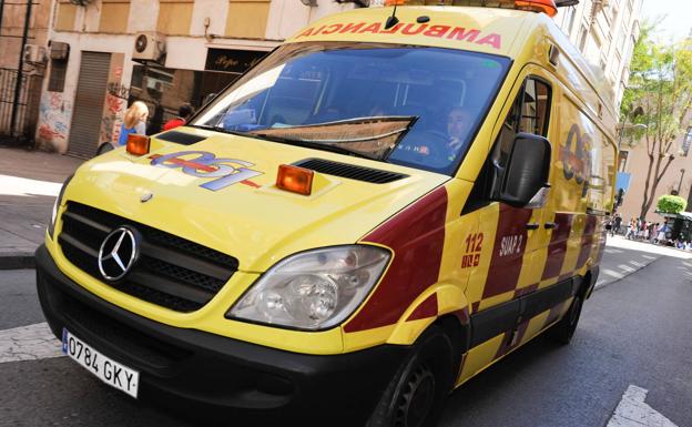 An ambulance, during an intervention. 
