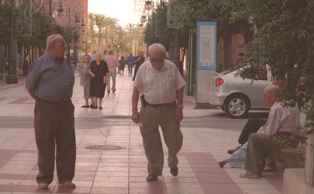 Retirees walking.