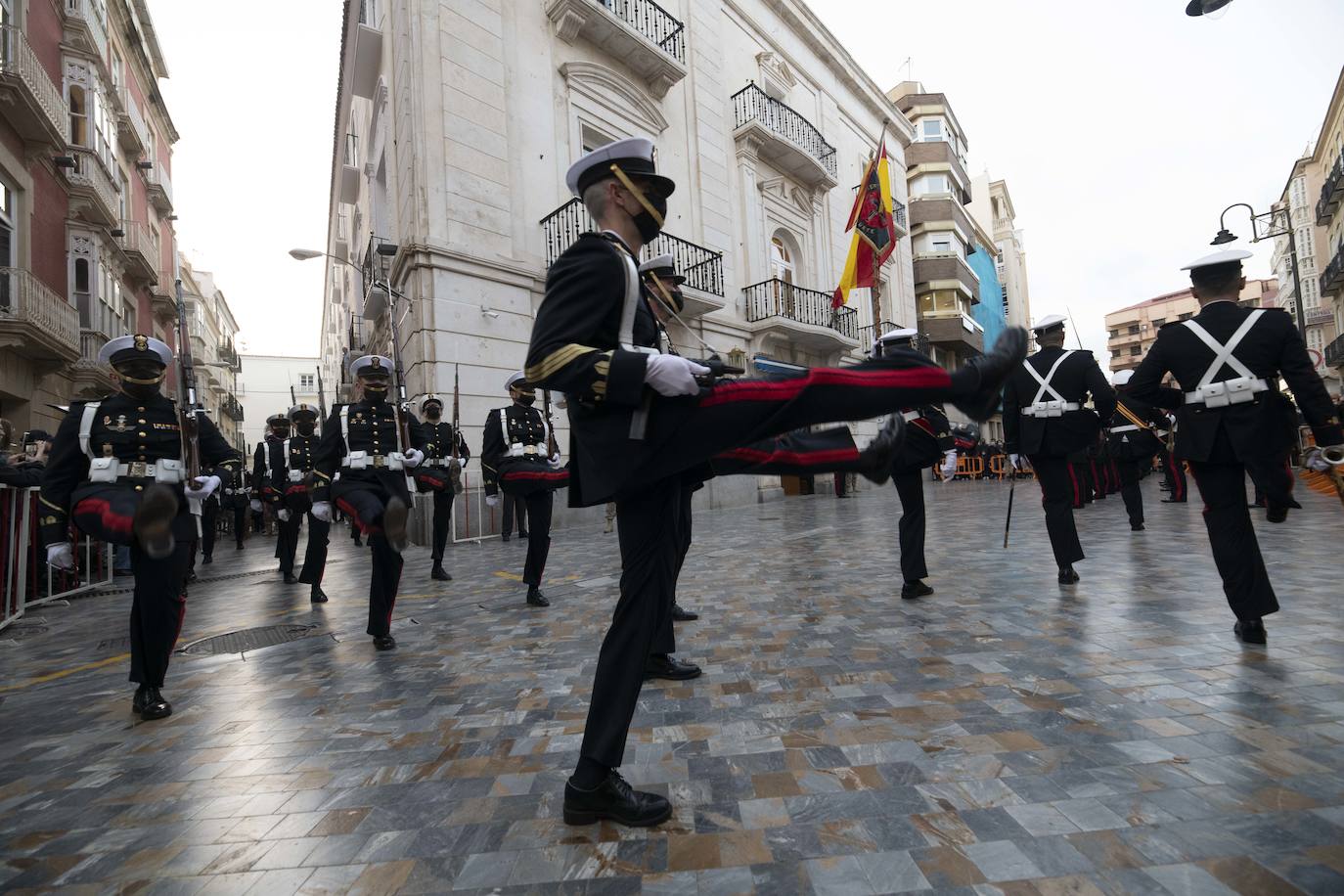 Infantería de Marina anticipa la Semana Santa en Cartagena con su piquete