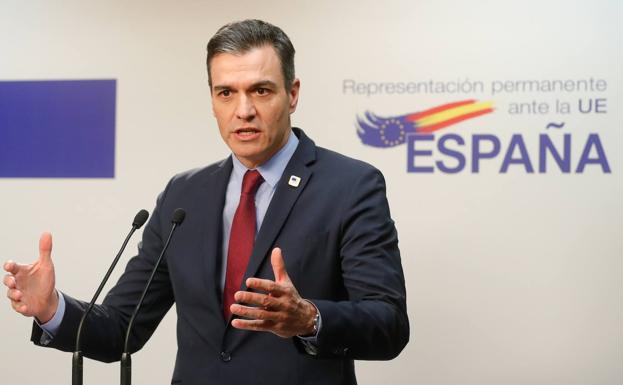 The President of the Government, Pedro Sánchez, after the European Council. 