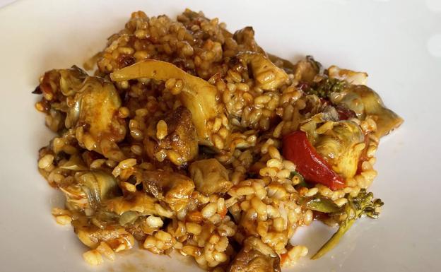 Arroz meloso con setas a la cerveza