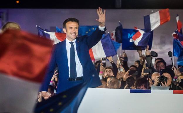The President of France, Emmanuel Macron, after winning the presidential elections. 