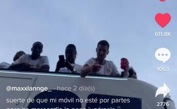 Un aficionado del Real Madrid lanza su móvil a Hazard y su reacción acumula millones de visitas en TikTok