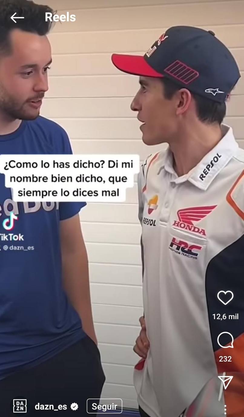 El divertido malentendido entre TheGrefg y Marc Márquez: «Di mi nombre bien dicho, siempre lo dices mal»