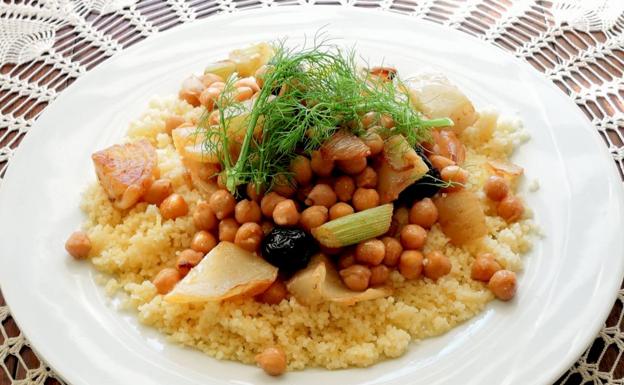 Cuscús con garbanzos y verduras