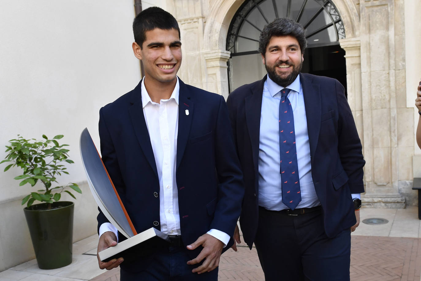 Carlos Alcaraz en su encuentro con jóvenes tenistas de la Región de Murcia