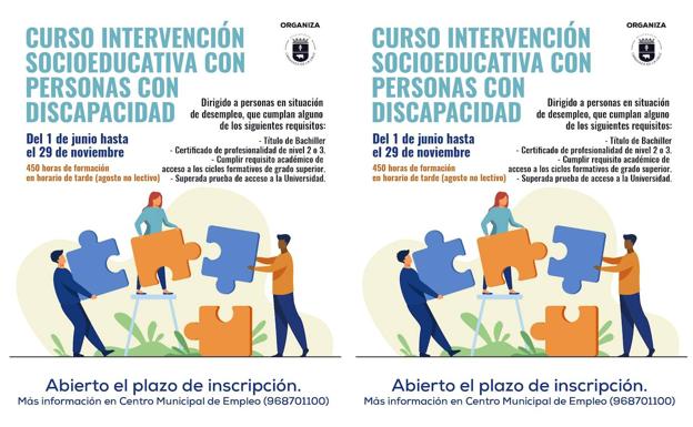 El Ayuntamiento de Caravaca programa un curso sobre atención socioeducativa y discapacidad