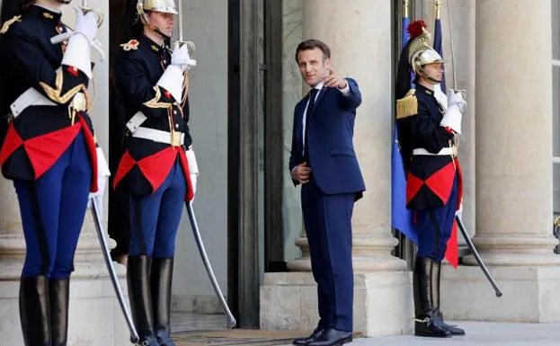 French President Emmanuel Macron at the Elysee in Paris.